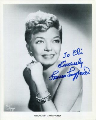 Frances Langford Jazz Big Band Signer Actress Signed Autograph Photo