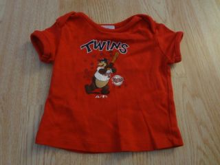 Infant/baby Minnesota Twins 18 Mo T - Shirt Tee Bear Mascot (red) Majestic