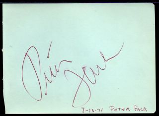Peter Falk Autograph.  Signed On Album Page.