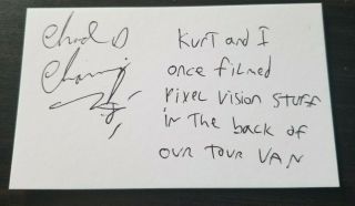 Autographed Chad Channing 3x5 Card W/loa Kurt Cobain Nirvana Content