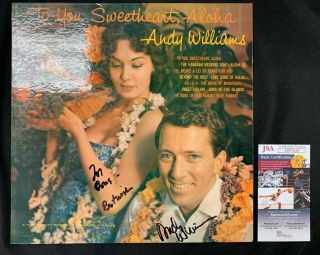 Andy Williams Hand Signed Vinyl Record/album To You Sweetheart,  Aloha Jsa/coa
