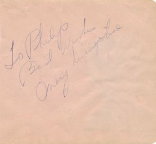 Mary Livingston & Anita Louise - Vintage Signed Album Page