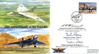 Vrt1 50th Anniversary Of The Vulcan Cover Signed All 3 Vulcan Black Buck Pilots