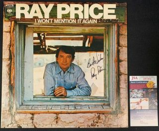 Ray Price Hand Signed Auto Vinyl Record/album I Wont Mention It Again Jsa/coa