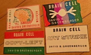 Ryosuke Cohen Brain Cell Art Strike Mail Art 4 Stickers David Greenberger