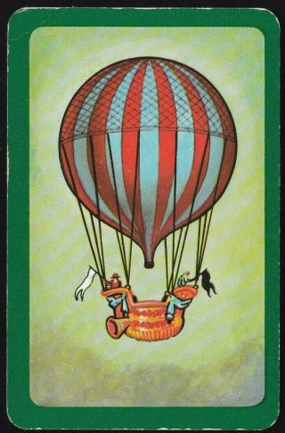 Hot Air Balloon Single Swap Playing Card For Collector Scrapbooking Art Craft