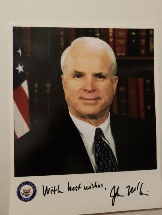 Us Senator Arizona John Mccain Signed Color Photo 8 X 10 Make Offer Hero Patriot
