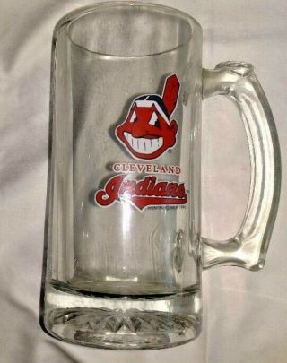 Cleveland Indians Mascot Chief Wahoo Beer Glass Mug 1996 12oz