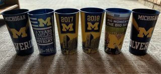 Collectibles University Of Michigan Wolverines Football Souvenir Cups Set Of 6