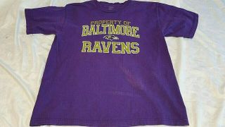 Baltimore Ravens T - Shirt Reebok Nfl Reebok Mens X - Large Purple