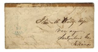 1841 Indiana Governor Samuel Bigger Handwritten Signed Letter W/ Blue Cds