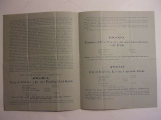 Bond Letter Territory Of Mexico & Arizona P.  K.  Tyng & Co 1897 Id 84