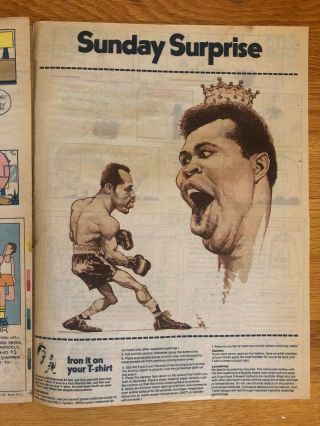 Boxing 1976 York Sunday News Comics Section Ali,  Norton Iii T - Shirt Iron - On