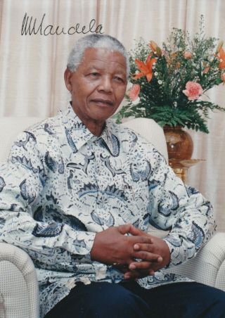 Nelson Mandela Signed Photograph - Former South Africa Leader Signed 5x7 Pic