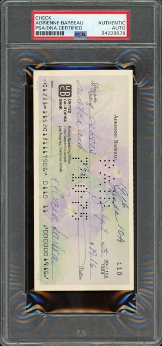 Adrienne Barbeau Argo / The Fog Signed Check Psa/dna Auto Grease The Musical