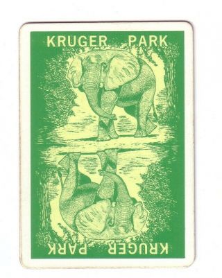 Kruger Park Elephant - - Vintage Wide Swap Playing Card Vgc