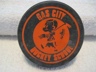 Gas City Hockey School Puck 1970s
