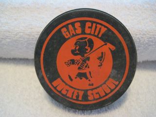 GAS CITY HOCKEY SCHOOL PUCK 1970s 2