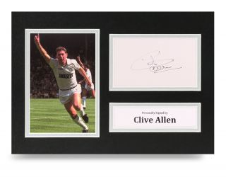 Clive Allen Signed A4 Photo Tottenham Hotspur Autograph Display Memorabilia,