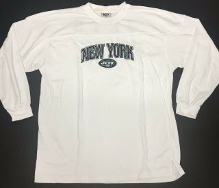 Vintage 90s York Jets Long Sleeve T Shirt Mens Size 2xl