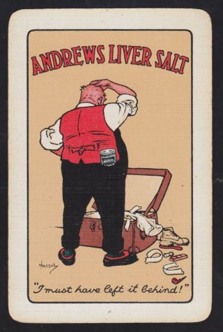 1 Single Vintage Swap/playing Card Andrews Liver Salt In Ya Pocket Hassell Art