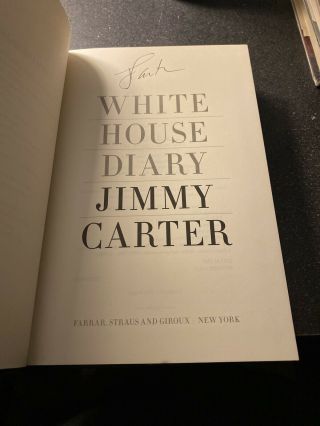 White House Diary By Jimmy Carter Signed