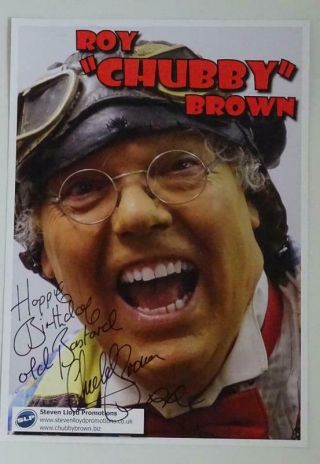 Roy Chubby Brown Signed Autograph Promo Photo (happy Birthday Inscription)