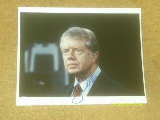 Jimmy Carter Autographed Color 8 " X 10 " Photo (vg,  Shape)
