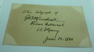 1899 Note Signed By Rear Admiral Joseph B.  Murdock