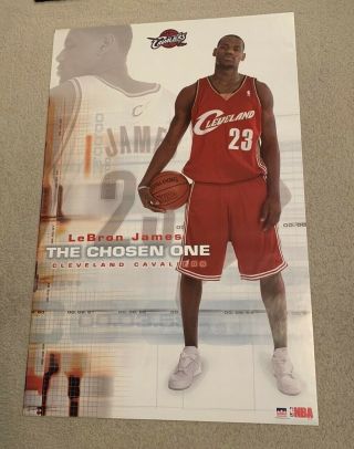 Vtg 2003 Lebron James Starline Poster Rookie Cleveland Cavaliers Chosen One Nba