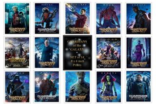 Awesome Set Of 14 Guardians Of The Galaxy Signed Autograph Photo Prints