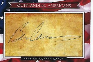 Dr.  Ben Carson Hand Signed " Outstanding Americans " Autograph Card Hud Secretary
