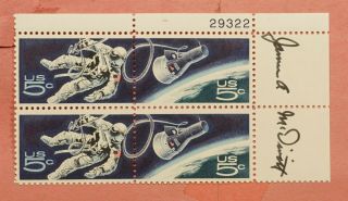 1967 Astronaut James Mcdivitt Signed 1332b Block