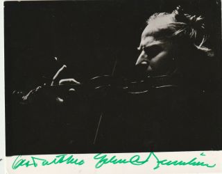 One Of The Greatest Classical Violinists Yehudi Menuhin D1999 Signed Photo 7x6