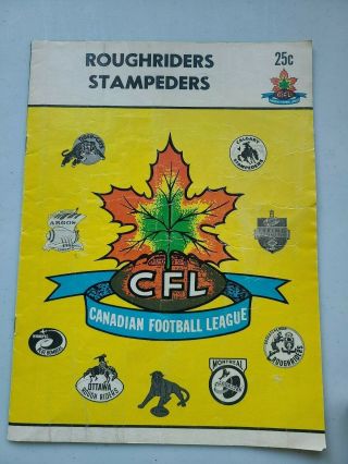 1964 Cfl Saskatchewan Roughriders Vs Calgary Stampeders Program Ron Lancaster
