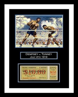 1919 Jack Dempsey Vs Jess Willard Boxing Ticket Display
