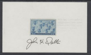 John H.  Dalton,  Secretary Of Us Navy,  Signed Us Navy Stamp On Card