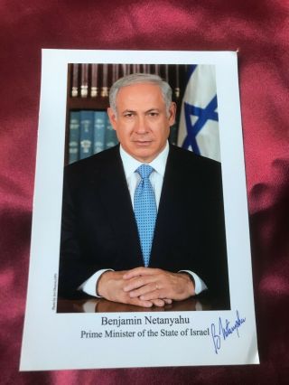 Pre - Print Autograph Benjamin Netanyahu - Prime Minister Israel - Official Photo