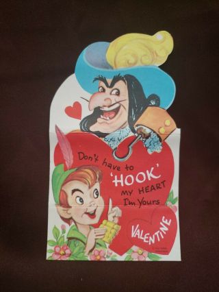 Vintage Walt Disney Captain Hook Peter Pan Valentine 
