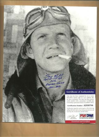 Psa/dna Col.  Tex Hill Avg " Flying Tigers " Ace Pilot Autographed 8x10 Picture