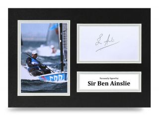 Sir Ben Ainslie Signed A4 Photo Display Olympics Autograph Memorabilia,