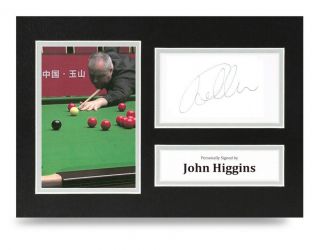 John Higgins Signed A4 Photo Display Snooker Autograph Memorabilia,