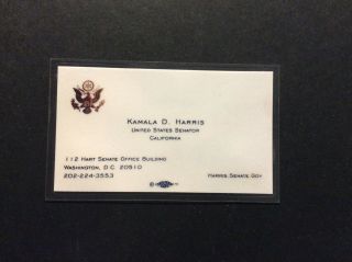 Kamala Harris Vice President Laminated Senate Business Card