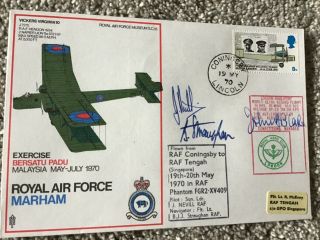Raf Signed First Day Cover Fdc Raf Marham Multi Signed