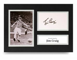 Jim Craig Signed A4 Photo Display Glasgow Celtic Autograph Memorabilia,