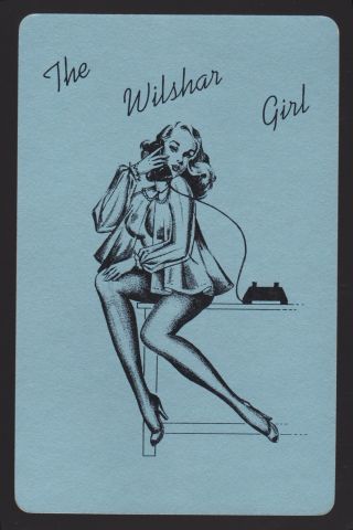 1 Single Vintage Swap/playing Card Lumbar Co Pin Up Lady The Wilshar Girl