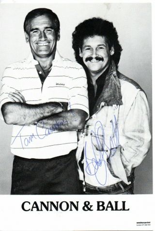 Cannon And Ball " Comedy Duo " Signed 6x4 B/w Promo Autographed