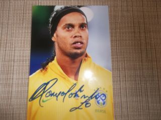 Ronaldinho,  Brazil Footballer,  An Hand Signed 6 X 4 Photo
