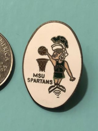 Vintage Michigan State Msu Spartans Sparty Basketball Enamel Lapel Tack Pin