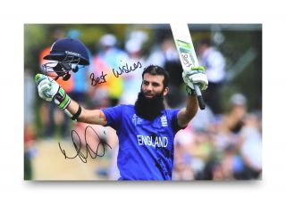 Moeen Ali Signed 12x8 Photo Cricket Ashes Autograph Memorabilia,